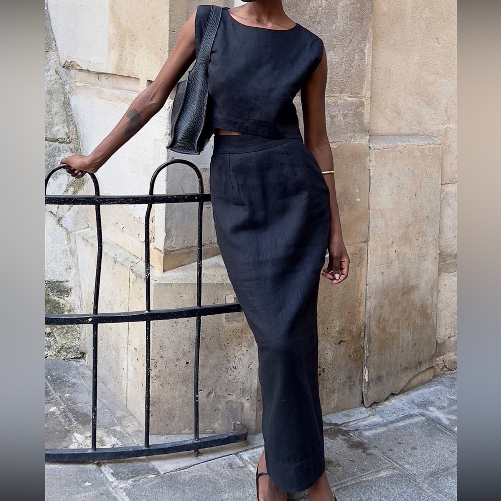 Posse MARTINA CROP TOP & EMMA PENCIL SKIRT - BLACK